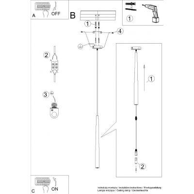 Sollux Lighting Bliss lampa wisząca 1x8 W czarna SL.1462