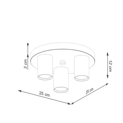 Sollux Lighting Lagos lampa podsufitowa 3x10 W czarna SL.1466