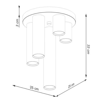 Sollux Lighting Lagos lampa podsufitowa 5x10 W biała SL.1465