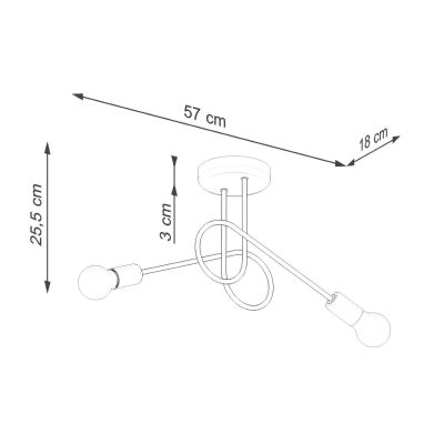Sollux Lighting Loop lampa podsufitowa 2x15 W biała SL.1471