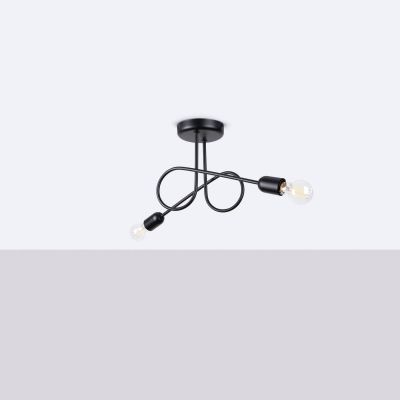 Sollux Lighting Loop lampa podsufitowa 2x15 W czarna SL.1472