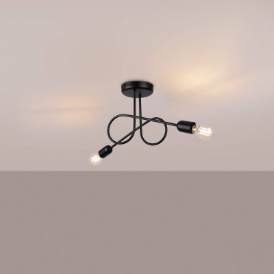 Sollux Lighting Loop lampa podsufitowa 2x15 W czarna SL.1472