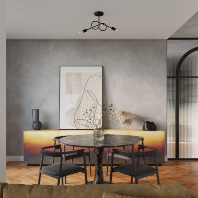 Sollux Lighting Loop lampa podsufitowa 2x15 W czarna SL.1472