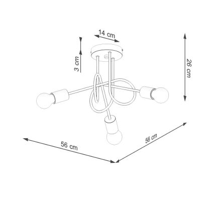 Sollux Lighting Ember lampa podsufitowa 3x15 W czarna SL.1477