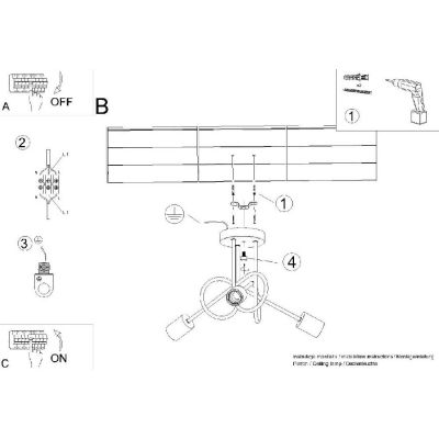 Sollux Lighting Ember lampa podsufitowa 3x15 W czarna SL.1477