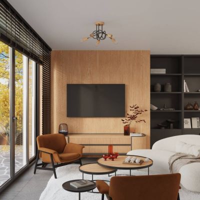 Sollux Lighting Ember lampa podsufitowa 5x15 W czarna SL.1478