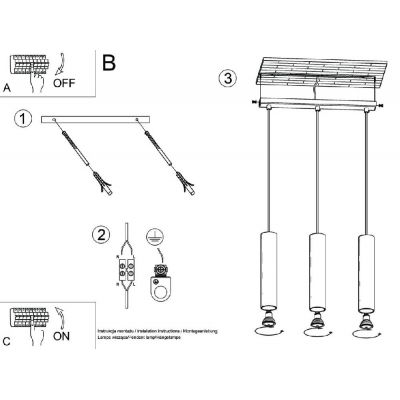 Sollux Lighting Lagos lampa wisząca 3x10 W beżowa SL.1481