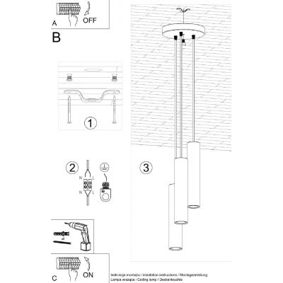 Sollux Lighting Lagos lampa wisząca 3x10 W beżowa SL.1482