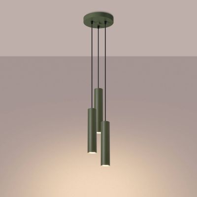 Sollux Lighting Lagos lampa wisząca 3x10 W zielona SL.1487