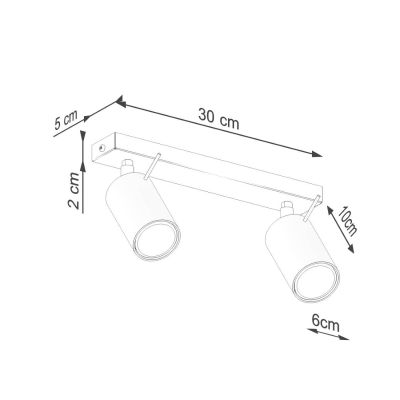 Sollux Lighting Ring lampa podsufitowa 2x10 W czerwona SL.1507