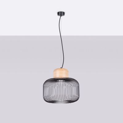 Sollux Lighting Gabbia lampa wisząca 1x15 W czarna SL.1847
