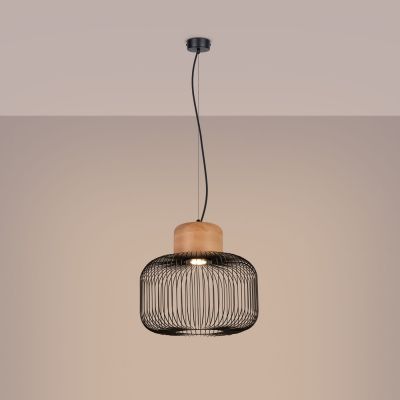 Sollux Lighting Gabbia lampa wisząca 1x15 W czarna SL.1847