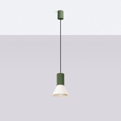 Sollux Lighting Estria lampa wisząca 1x10 W zielona/beżowa SL.1872