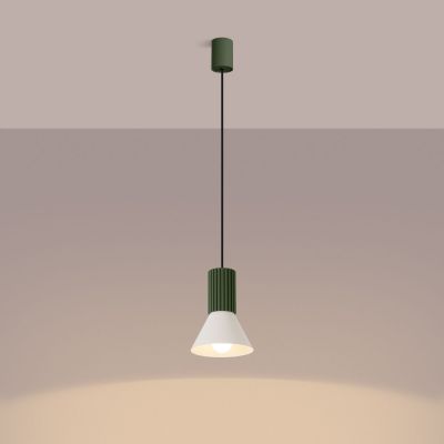 Sollux Lighting Estria lampa wisząca 1x10 W zielona/beżowa SL.1872