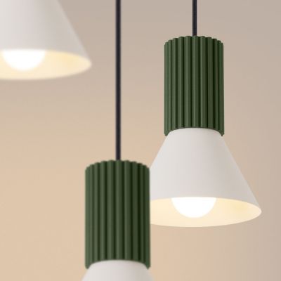 Sollux Lighting lampa wisząca 3x10 W zielona/beżowa SL.1873
