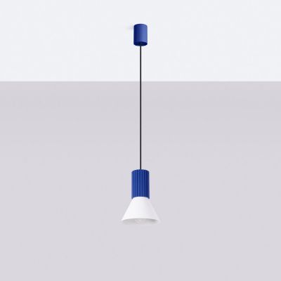 Sollux Lighting Estria lampa wisząca 1x10 W biała-niebieska SL.1874