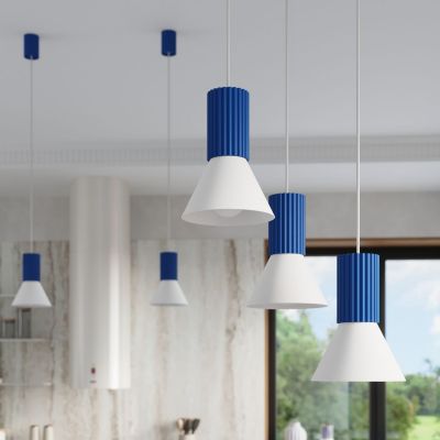 Sollux Lighting Estria lampa wisząca 3x10 W biała/niebieska SL.1875