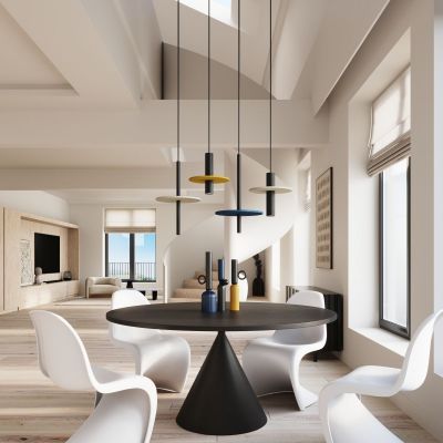 Sollux Lighting Pelta lampa wisząca 1x10 W czarna/niebieska SL.1884