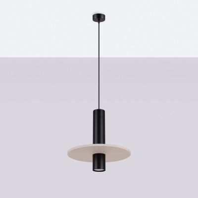 Sollux Lighting Pelta lampa wisząca 1x10 W czarna/beżowa SL.1882