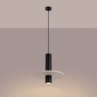 Sollux Lighting Pelta lampa wisząca 1x10 W czarna/beżowa SL.1882
