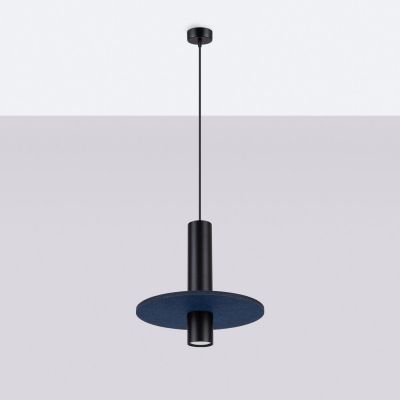Sollux Lighting Pelta lampa wisząca 1x10 W czarna/niebieska SL.1884