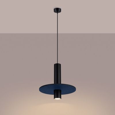 Sollux Lighting Pelta lampa wisząca 1x10 W czarna/niebieska SL.1884