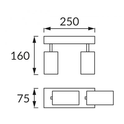 Strühm Manam lampa podsufitowa 2x35 W biała 03760