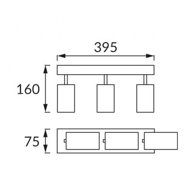 Strühm Manam lampa podsufitowa 3x35 W czarna 03765