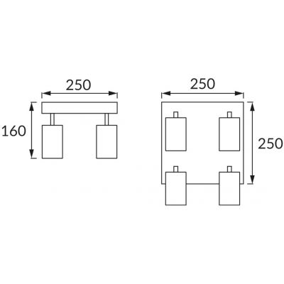 Strühm Manam lampa podsufitowa 4x35 W czarna 03766