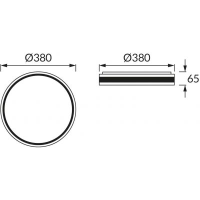 Strühm Aurelia plafon 1x24 W biały-czarny 03775
