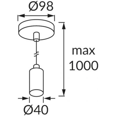 Strühm Uno lampa wisząca 1x40 W czarna 03811
