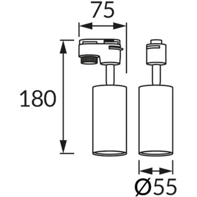 Strühm Daria lampa do szynoprzewodów 1x35 W czarny 03949
