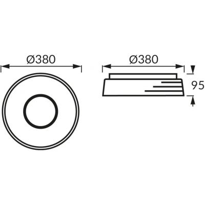 Strühm Librus plafon 1x24 W czarny-złoty 04164