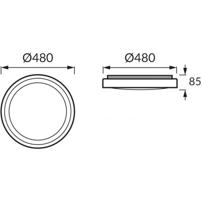 Strühm Laguna plafon 1x48 W biały-czarny 04169