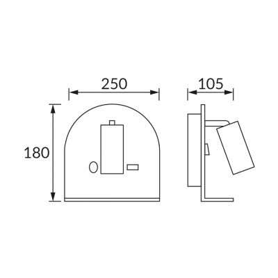 Strühm Mobi Will kinkiet 1x35 W czarny 04189