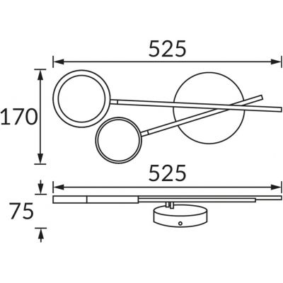 Strühm Omega kinkiet 1x10 W czarny-złoty 04190
