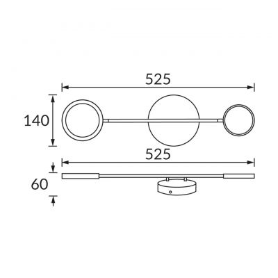 Strühm Omega Led kinkiet 2x10 W czarny/złoty 04191