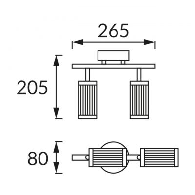 Strühm Frida lampa podsufitowa 2x35 W czarna/chrom 04201