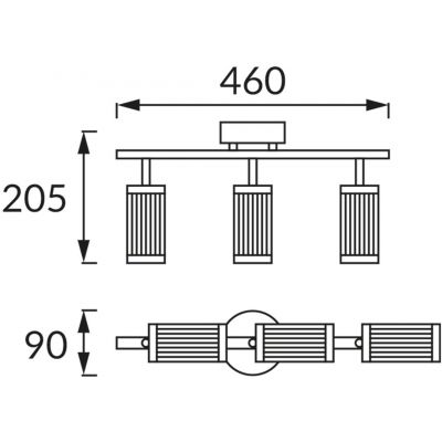 Strühm Frida lampa podsufitowa 3x35 W czarna-chrom 04203