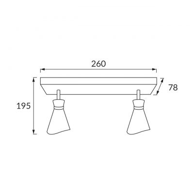 Strühm Loreta lampa podsufitowa 2x35 W czarna/złota 04221