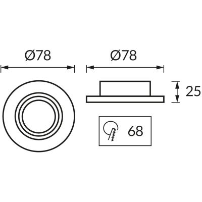 Strühm Pluto lampa do zabudowy 1x35 W biała-złota 04236