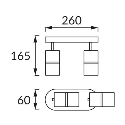 Strühm Dior lampa podsufitowa 2x35 W biała/chrom 04261