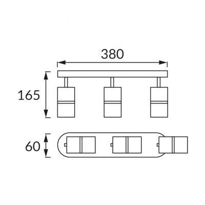 Strühm Dior lampa podsufitowa 3x35 W biała/chrom 04263
