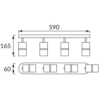 Strühm Dior lampa podsufitowa 4x35 W czarna-chrom 04266