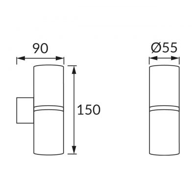 Strühm Dior kinkiet 2x35 W czarny/chrom 04268
