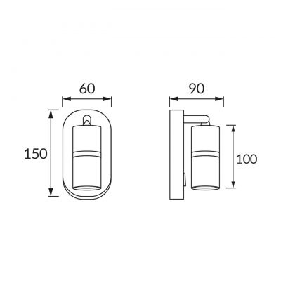 Strühm Dior kinkiet 1x35 W czarny/chrom 04270