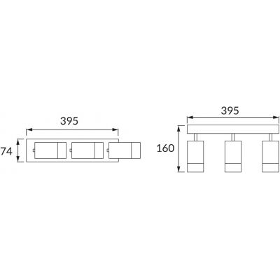 Strühm Puzon lampa podsufitowa 3x35 W czarna-złota 04280