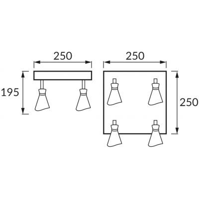 Strühm Loreta lampa podsufitowa 4x35 W czarna-złota 04322