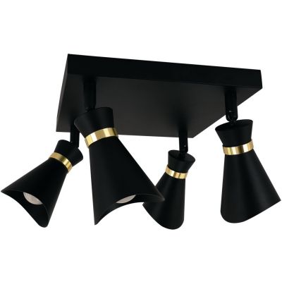 Strühm Loreta lampa podsufitowa 4x35 W czarna-złota 04322