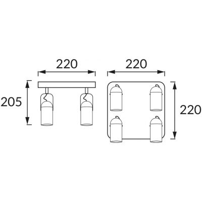 Strühm Lofta lampa podsufitowa 4x25 W czarna 04396